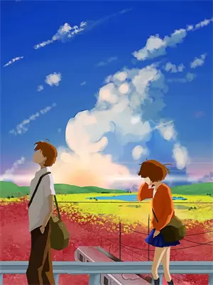 蓝格子短袖衬衫